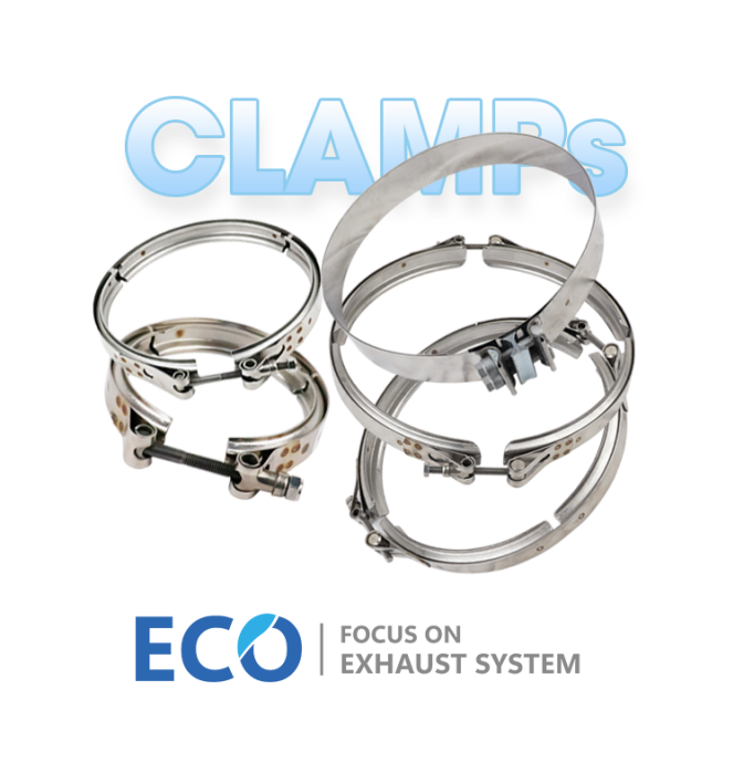 Range of stainless steel clamps for truck DPF systems