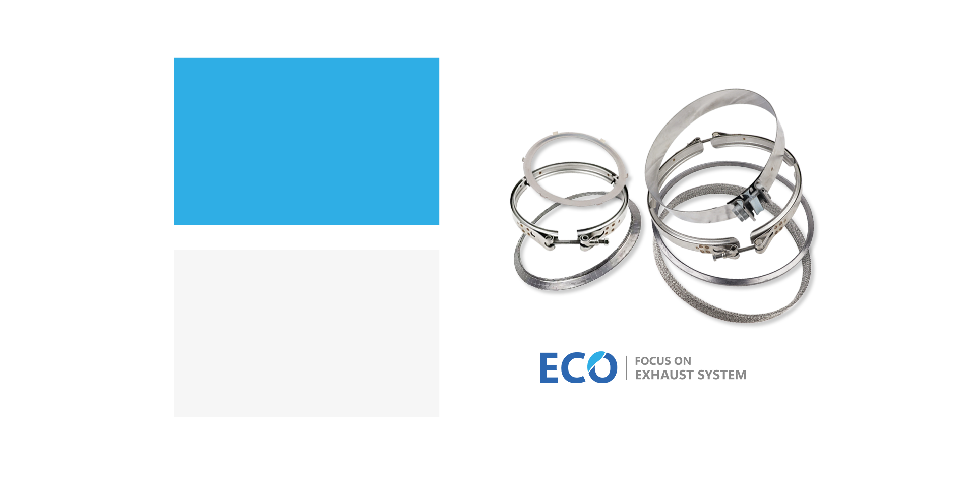 DPF clamps and gasket components for commercial vehicles